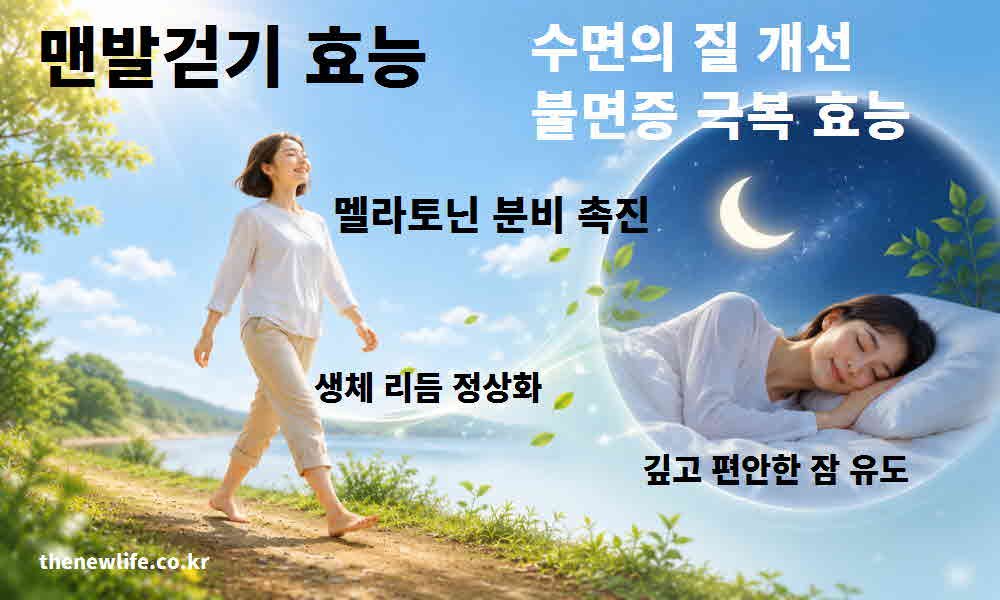 맨발걷기 효능 수면의 질 개선 불면증 극복