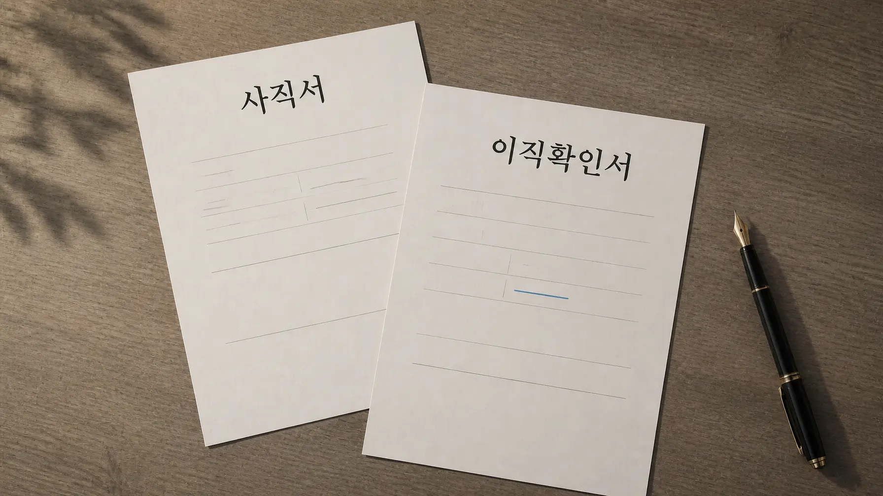 사직서 사유란과 이직확인서
