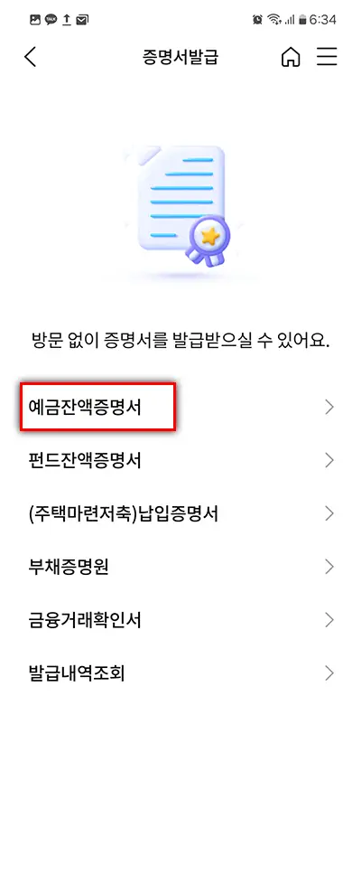 예금잔액증명서