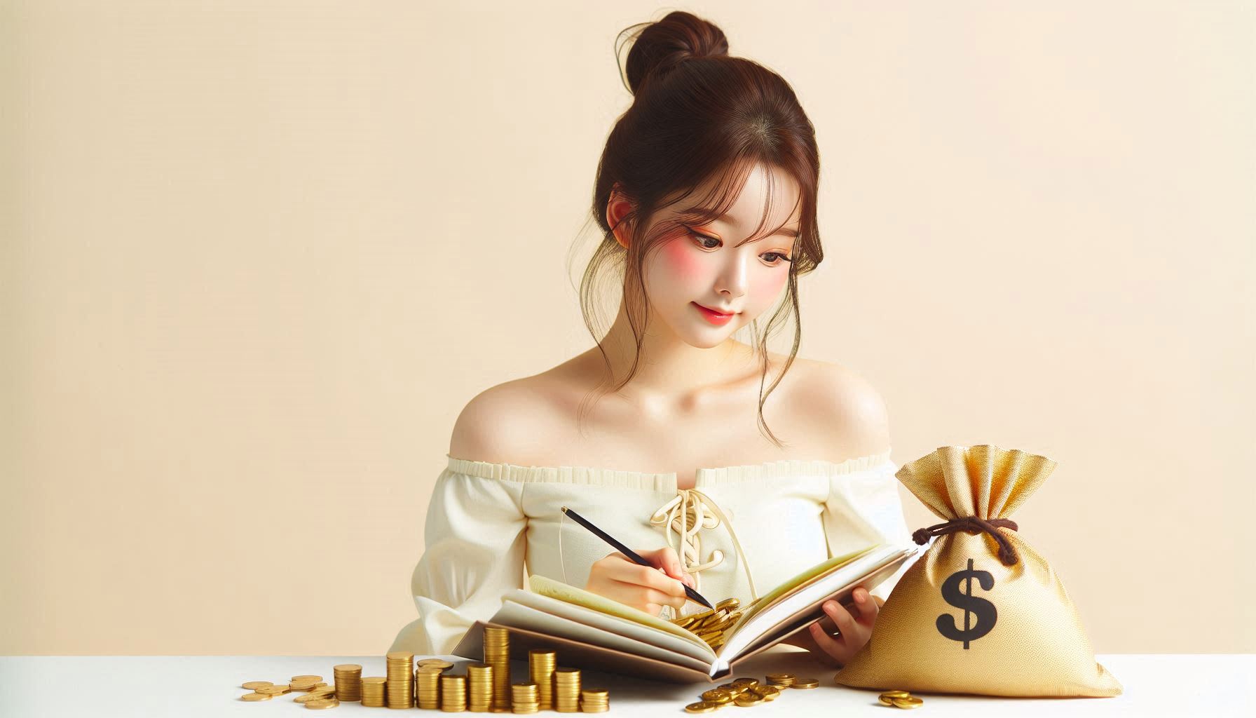 연말정산-신용카드공제-계산법으로-자산관리하는-여성의-모습
