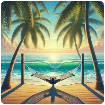 스트레스 없이 해먹에서 휴식 하는 이미지