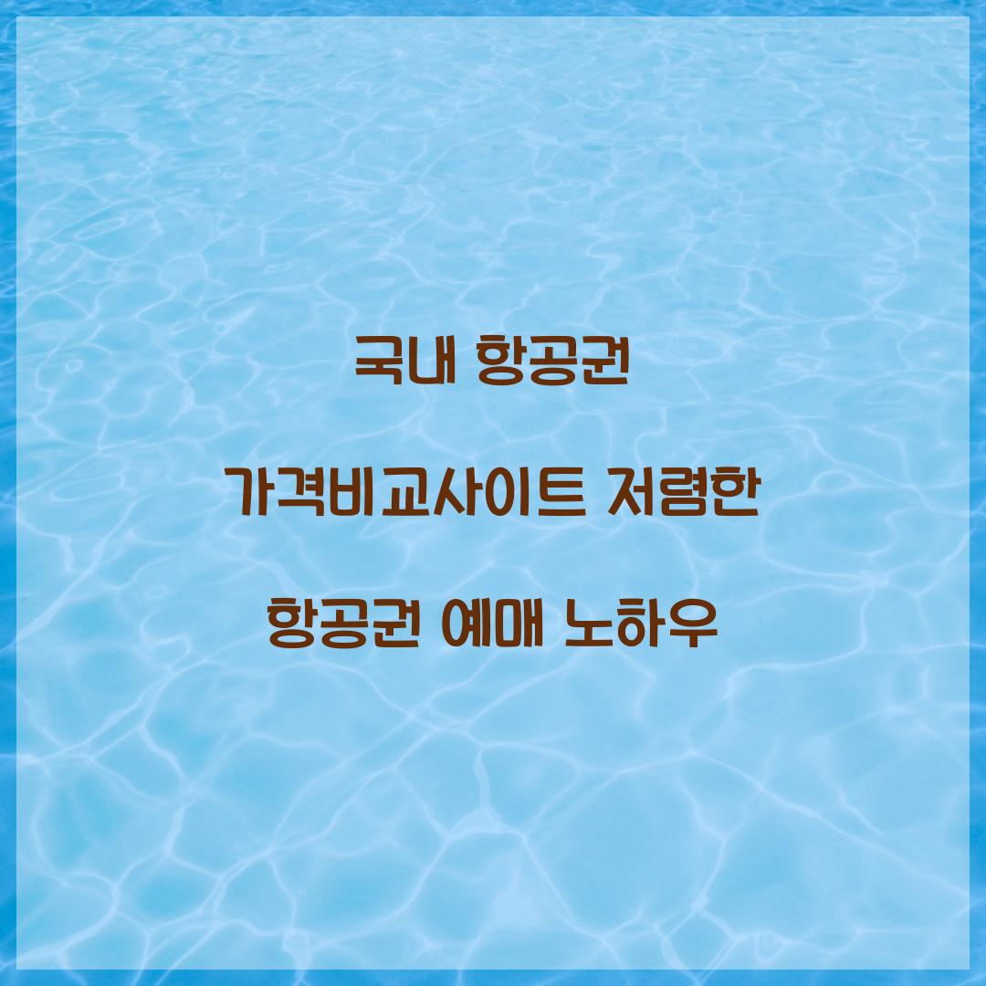 국내 항공권 가격비교사이트