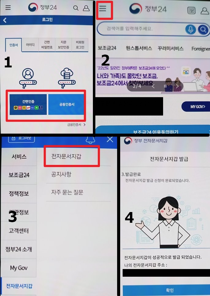 전자문서지갑 만들기 순서 이미지