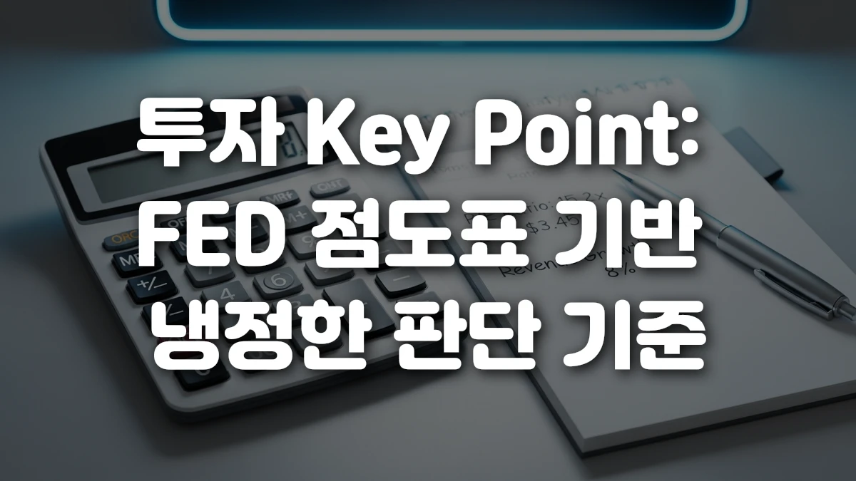 투자 Key Point FED 점도표 기반 냉정한 판단 기준