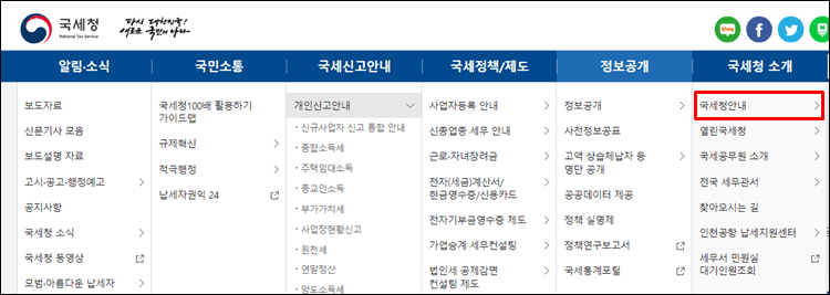 국세청-홈페이지