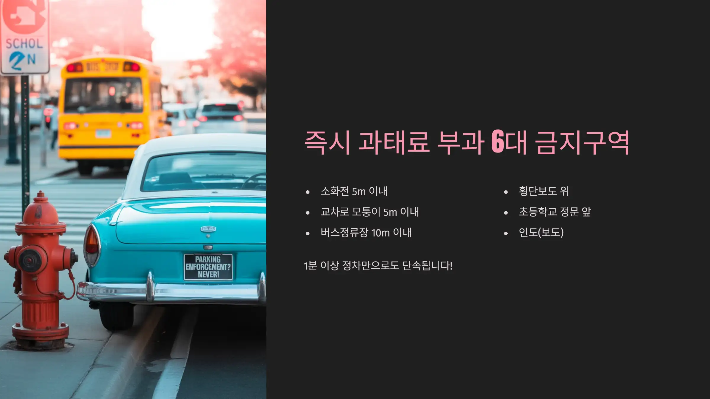 즉시 과태료가 부과되는 6대 절대 금지 구역