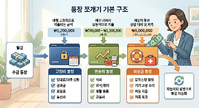 통장 쪼개기(고정비, 변동비, 비상금)의 기본 구조