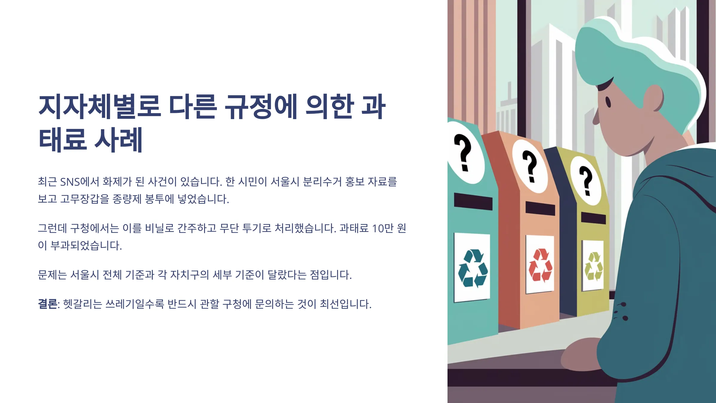 지자체별로 다른 규정에 의한 과태료 사례