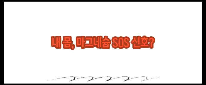 마그네슘 부족현상 7가지 (+자체 체크리스트)