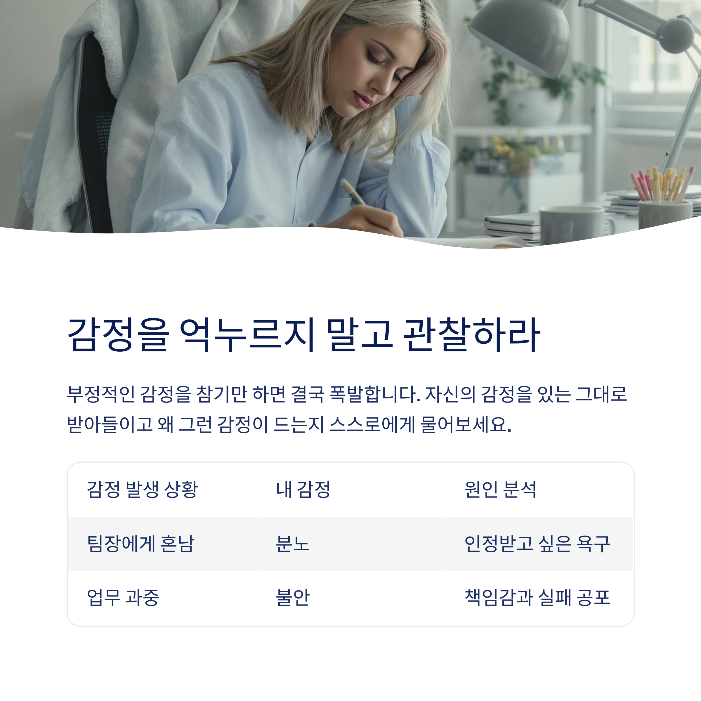 감정을 억누르지 말고 관찰
