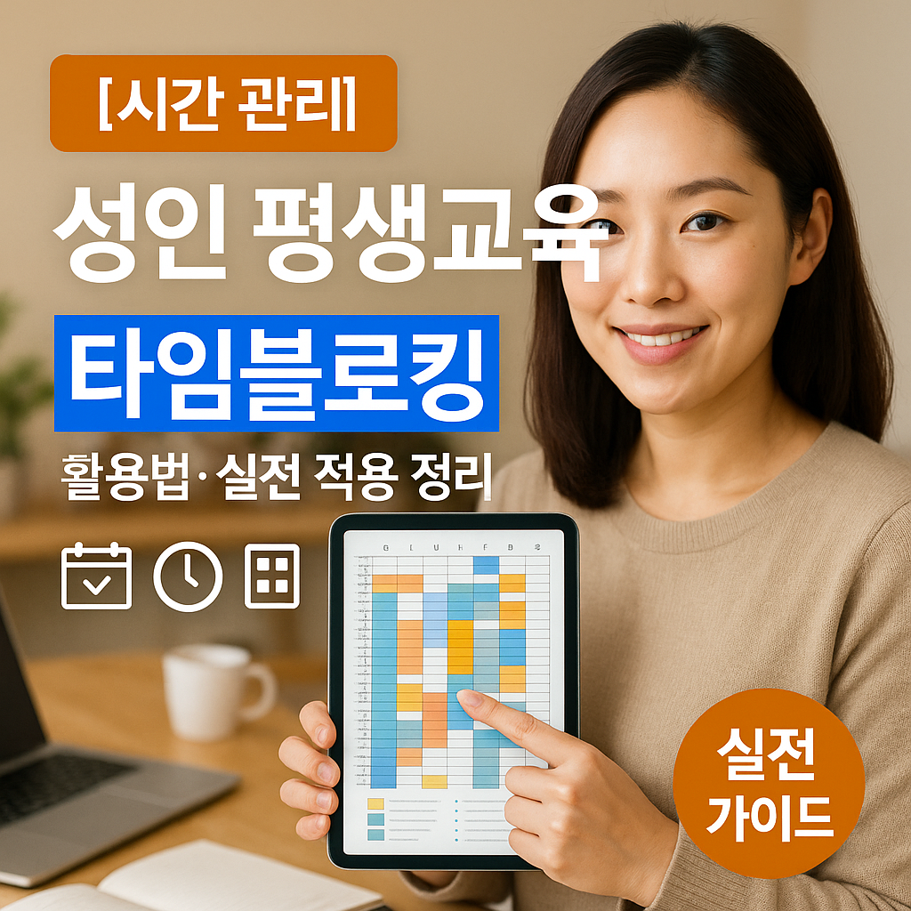 [시간 관리] 성인 평생교육 ｜ 타임블로킹 활용법과 실전 적용 정리