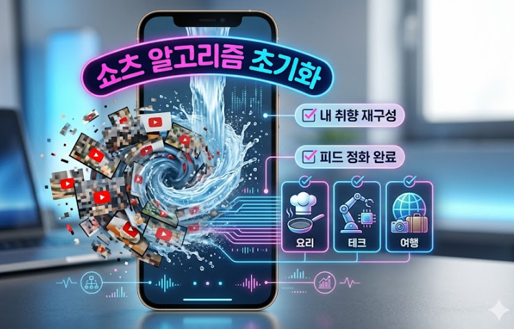 유튜브 쇼츠 맞춤 알고리즘 초기화 및 내 취향대로 재구성하기