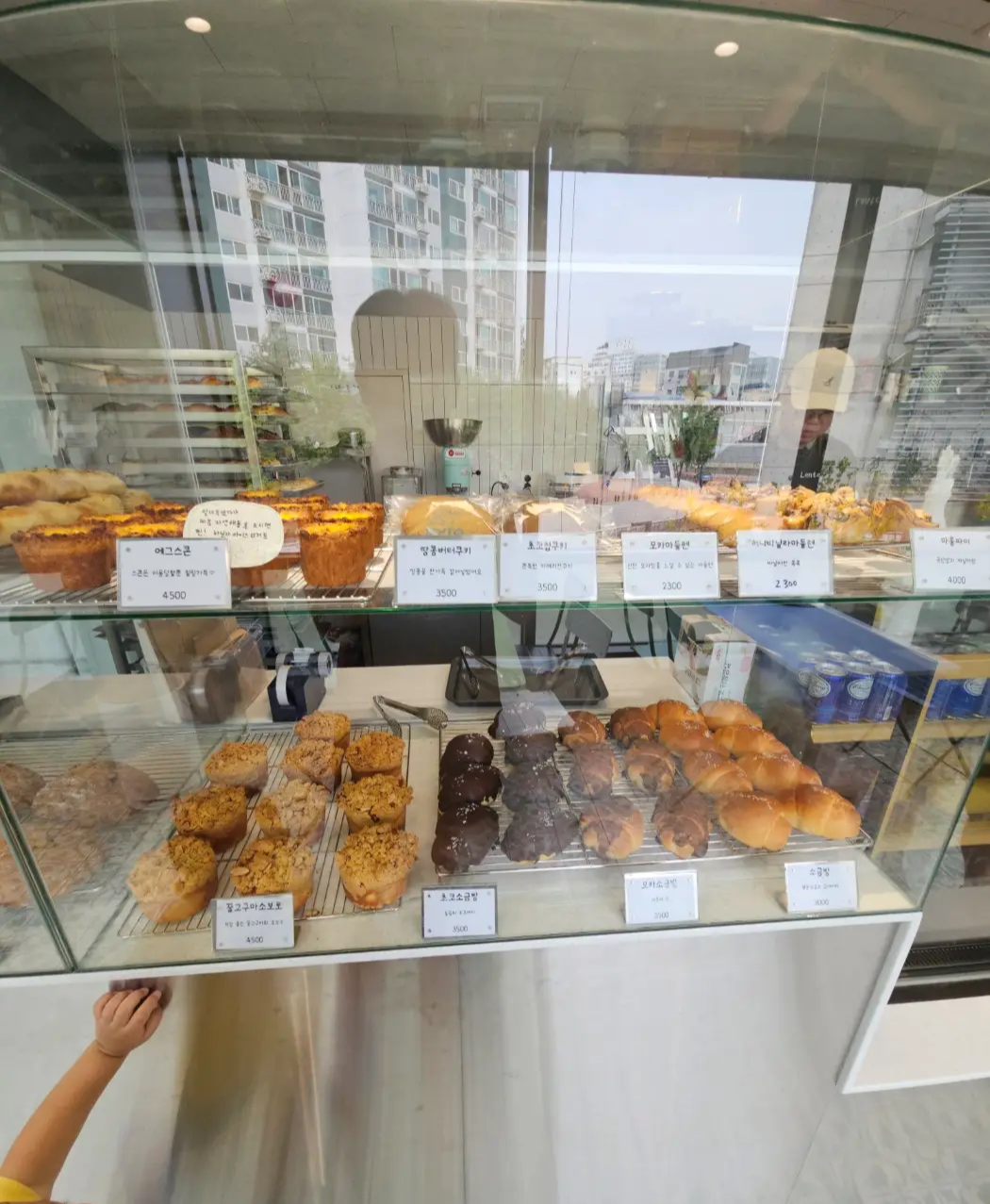 다양한 빵 진열