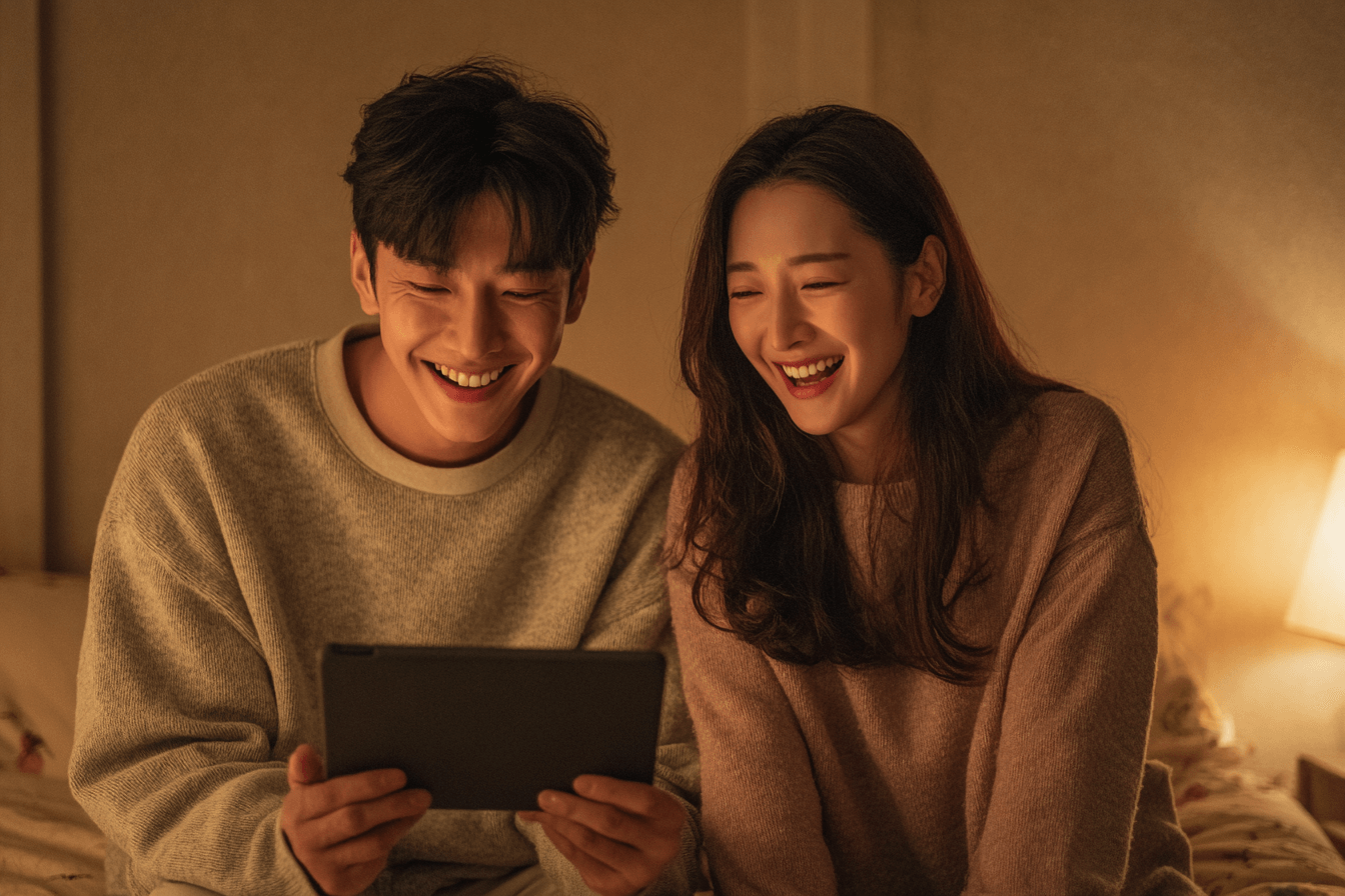 티빙을-시청중인-커플