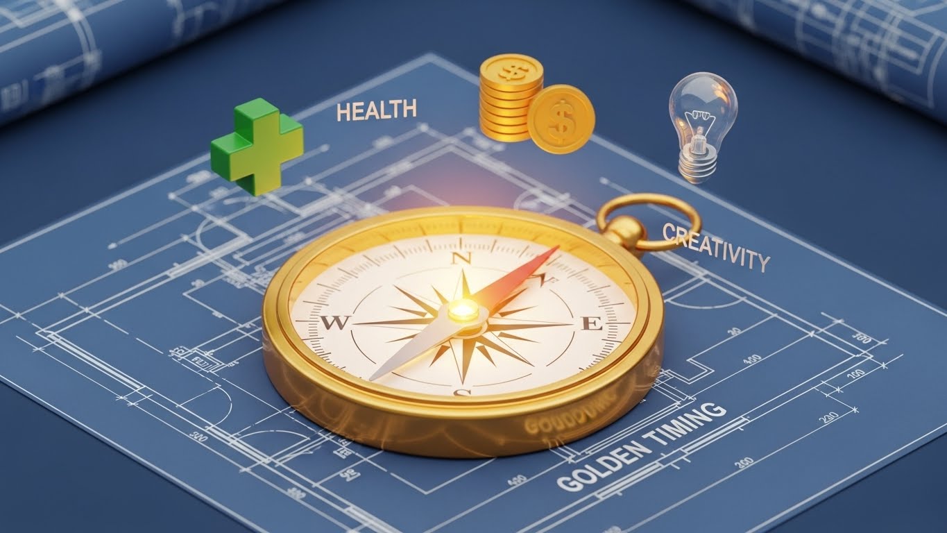 복잡한 연금 정책 속에서 나에게 가장 이득이 되는 방향을 가리키는 전략적인 황금 나침반 그래픽