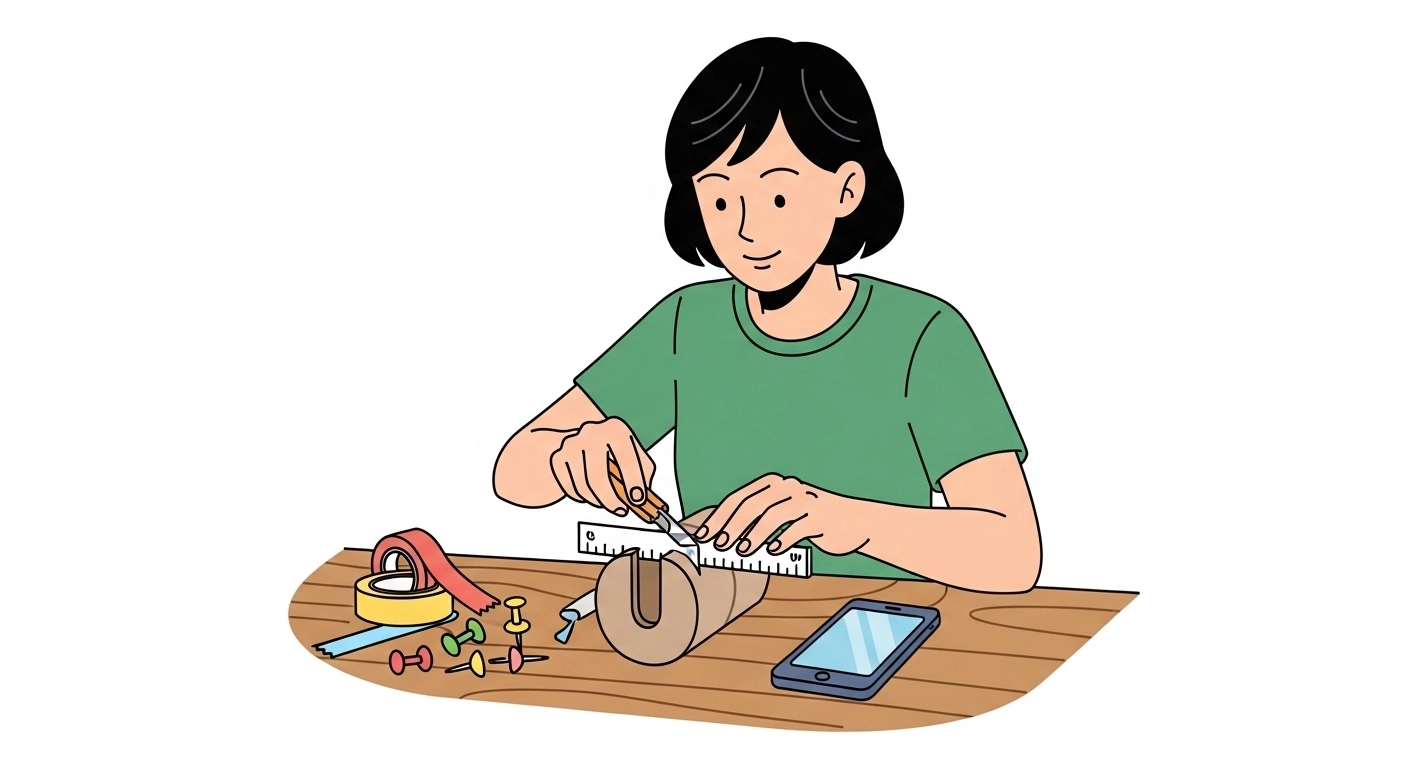 버릴 뻔한 택배 박스와 휴지심으로 거북목 예방하는 '초간단 스마트폰 거치대' 만들기