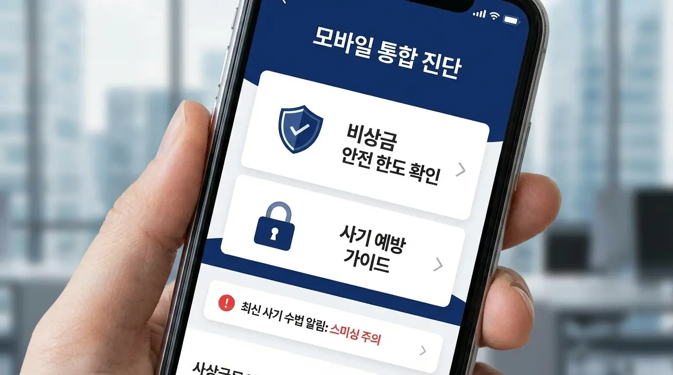 모바일 통합 진단 앱 비상금 안전 한도 확인 및 사기 예방