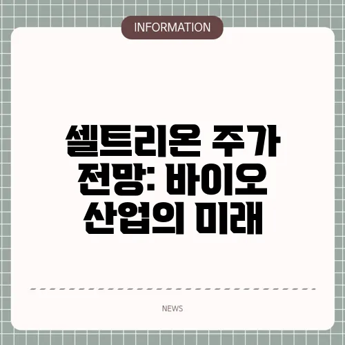 셀트리온 주가 전망: 바이오 산업의 미래
