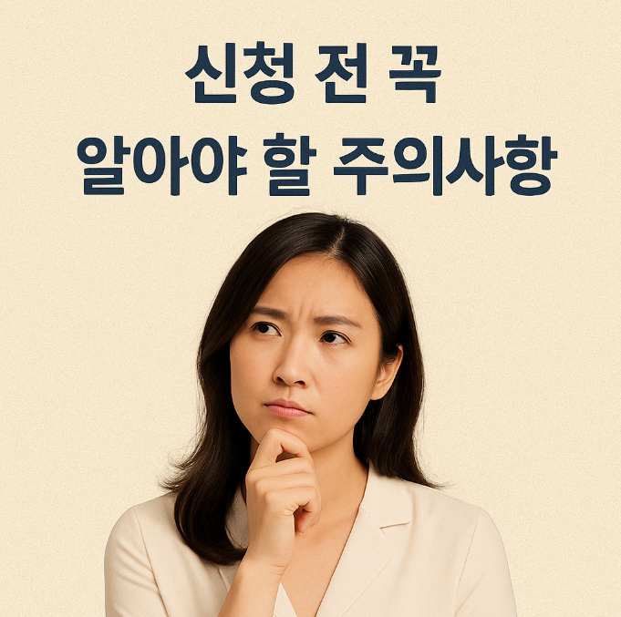 신청전 알아야할 사항