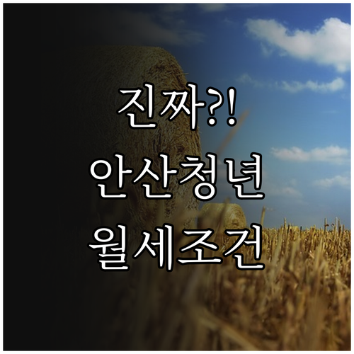 안산시 청년월세지원 대상 소득 기준과..