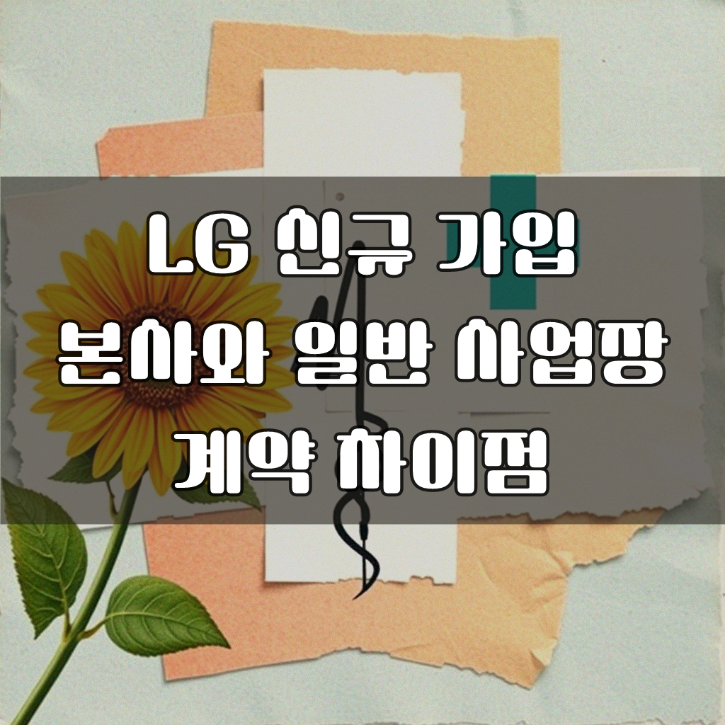 LG 신규 가입 시 본사 계약과 일반 사업장 차이 알고 싶으신가요