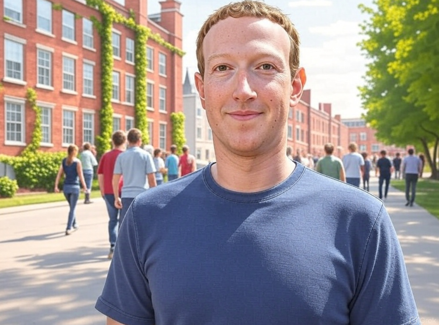 마크저커버그가 캠퍼스에서 다니는 이미지 입니다.