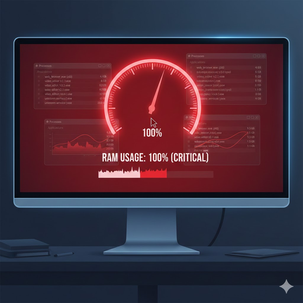 빨간색 100% 게이지.