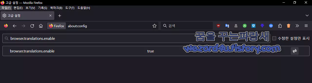 browser.translations.enable 기능 활성화