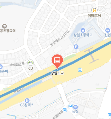 상일초등학교에서 인천공항 리무진 공항버스(6200번) 지도 위치