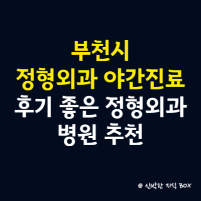 부천시 정형외과 야간 진료 병원, 후기 좋은 정형외과 병원 추천