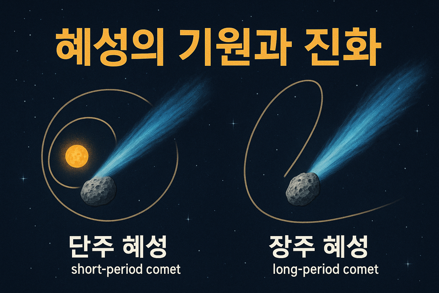 혜성의 기원과 진화: 단주 혜성과 장주 혜성 비교