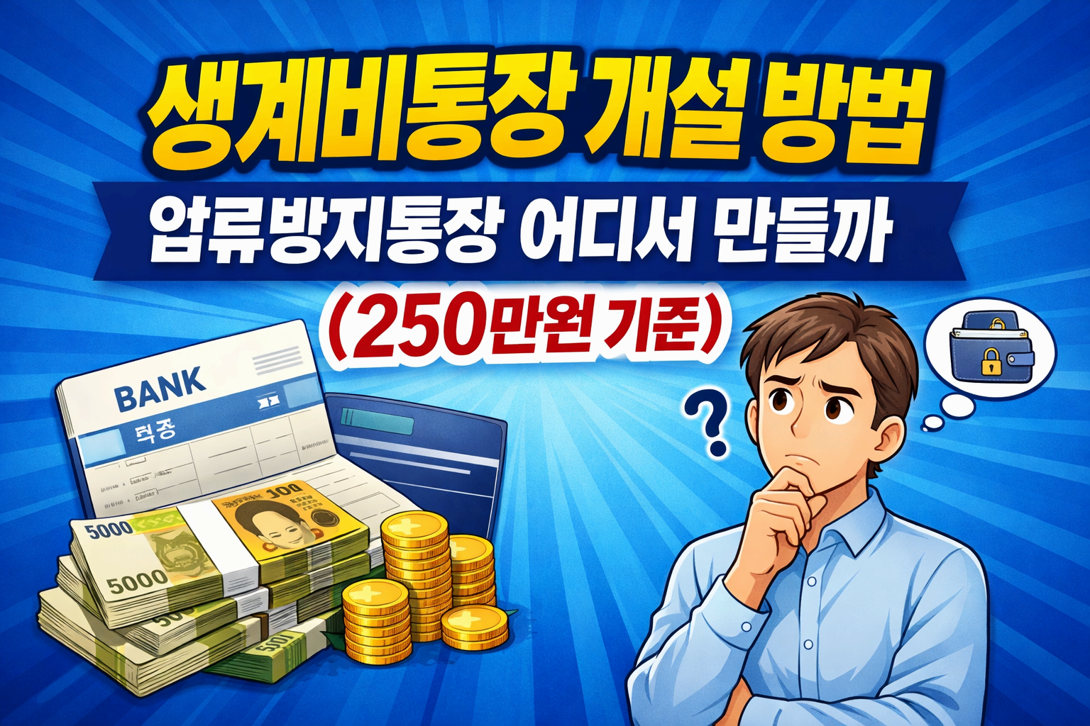 생계비통장 개설 방법 ❘ 압류방지통장 어디서 만들까 250만원 기준