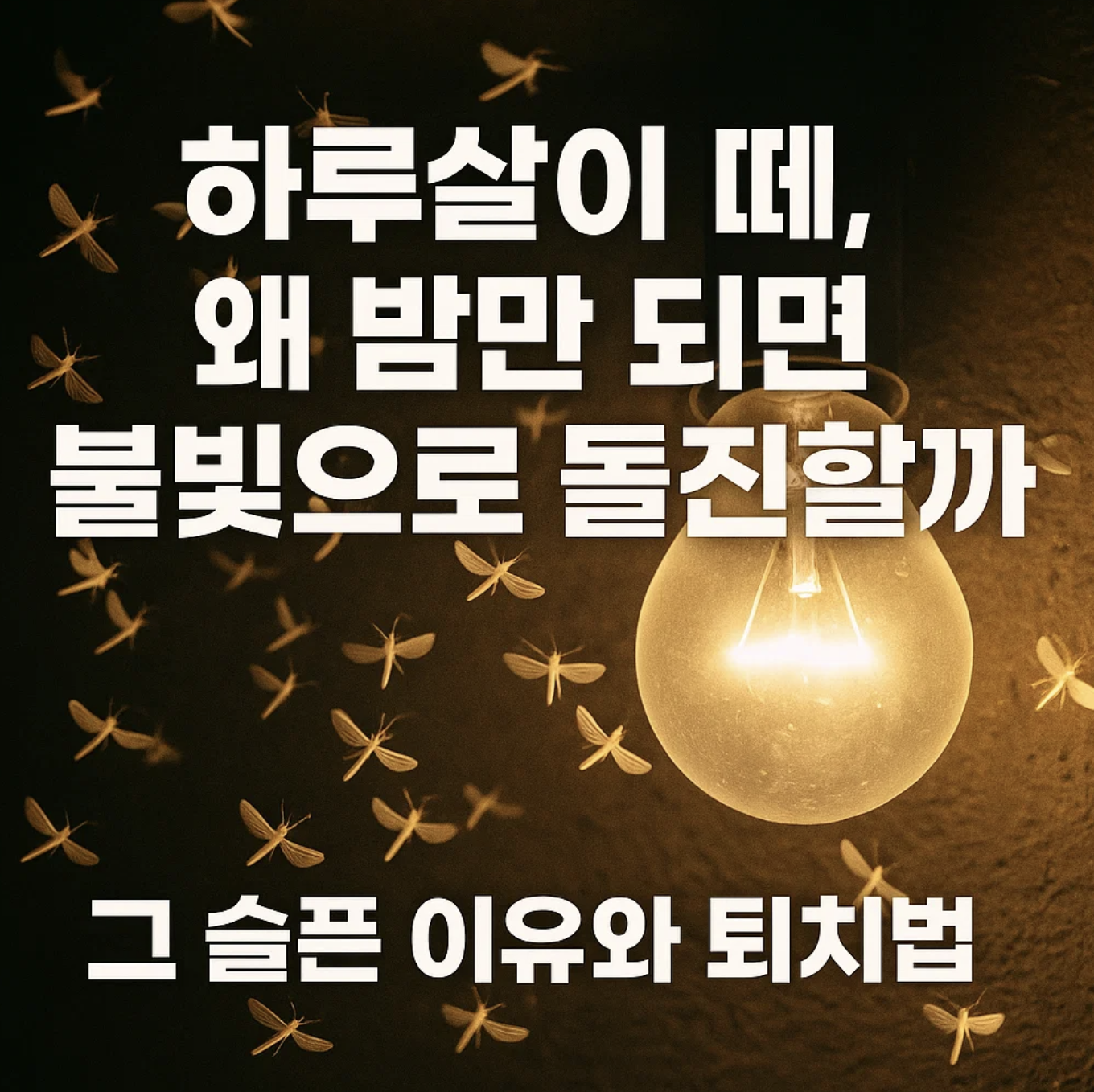 하루살이 떼, 왜 밤만 되면 불빛으로 돌진할까? 그 슬픈 이유와 퇴치법
