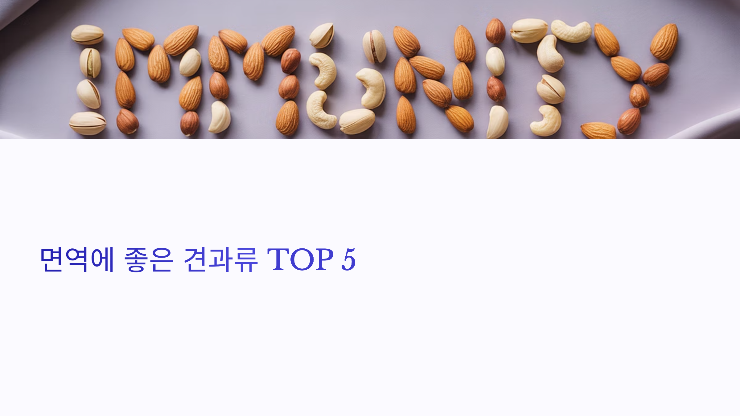 면역에 좋은 견과류 TOP 5