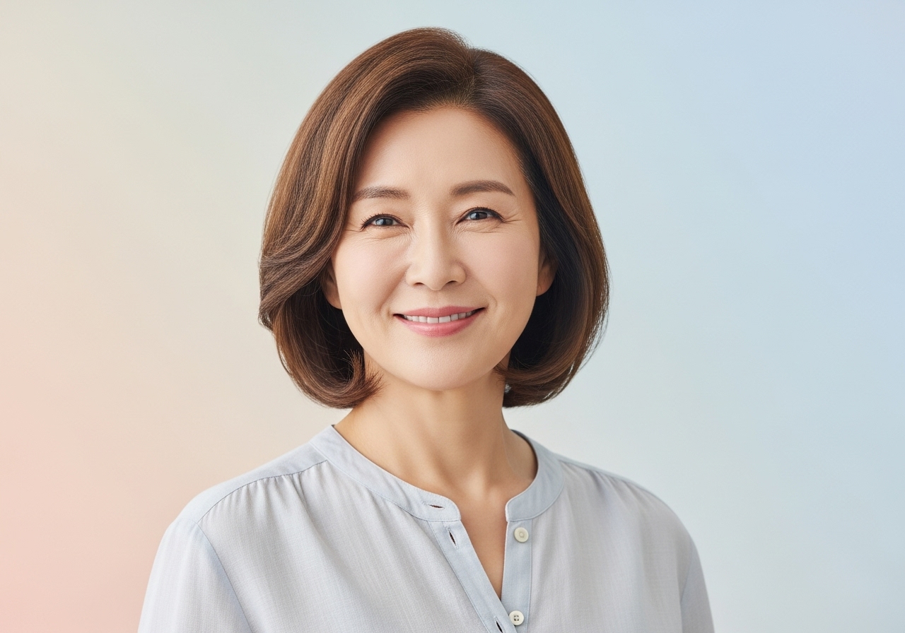 50대 여성 부드러운 미소