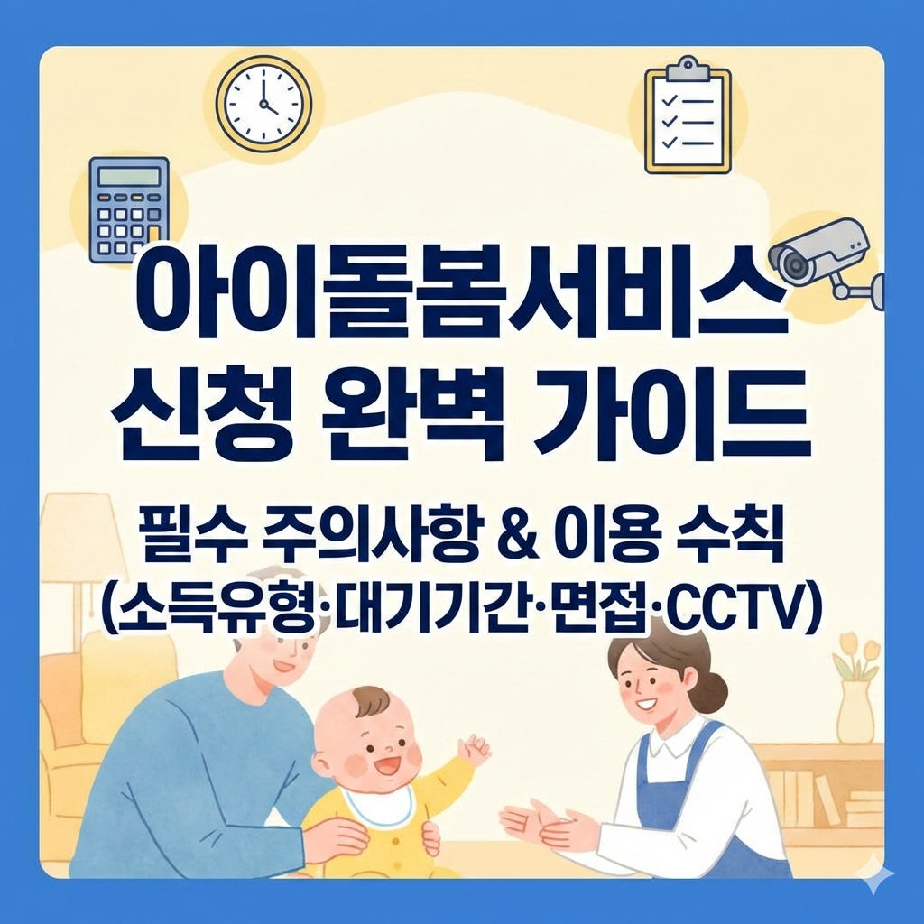 아이돌봄서비스 신청 전 필독! 주의사항과 필수 이용 수칙 완벽 가이드