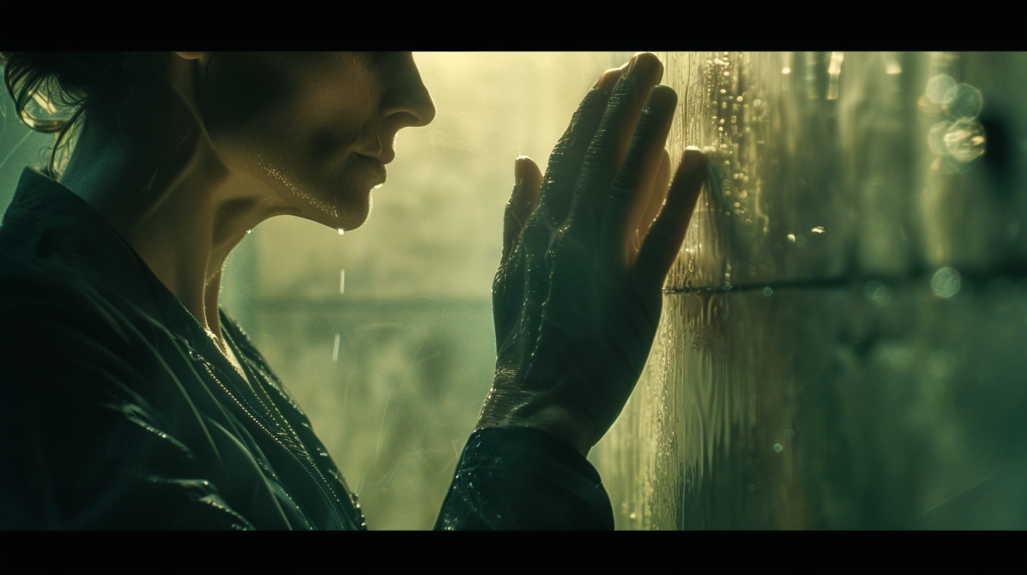 A person struggling to express suppressed emotions