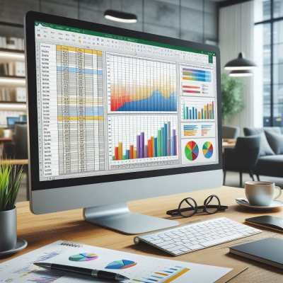 다양한 색상의 그래프와 차트를 포함한 데이터 분석 화면입니다.