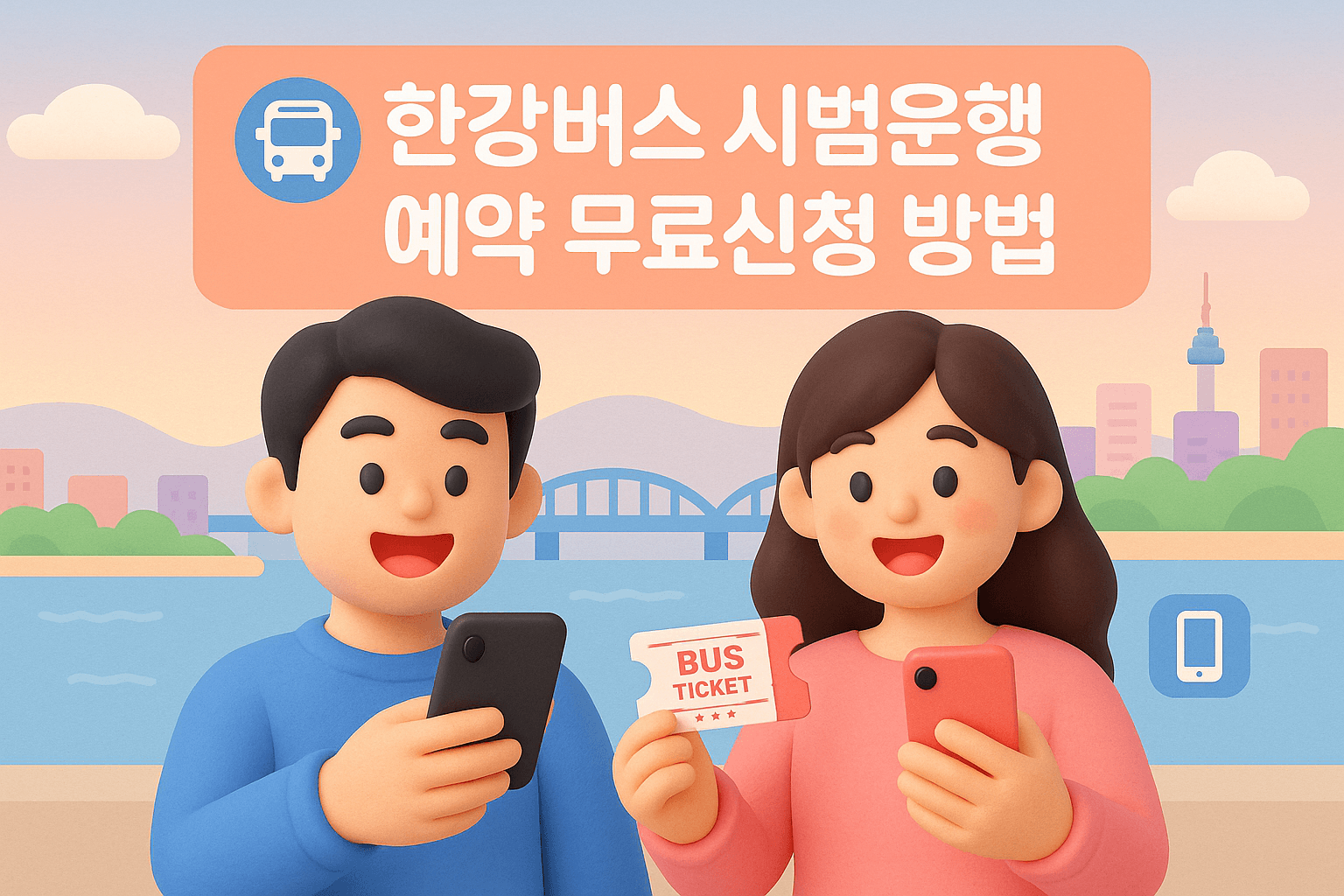 한강버스 시범운행 예약 무료신청 방법