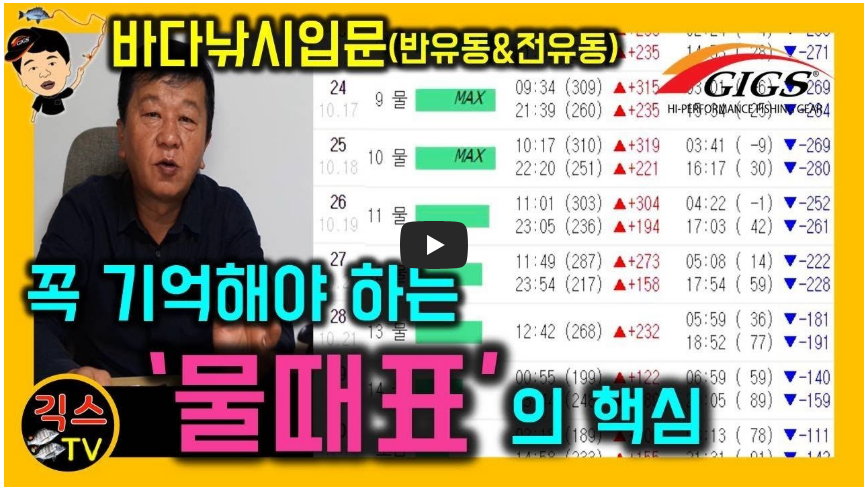 물때표 보는 방법 영상 이미지