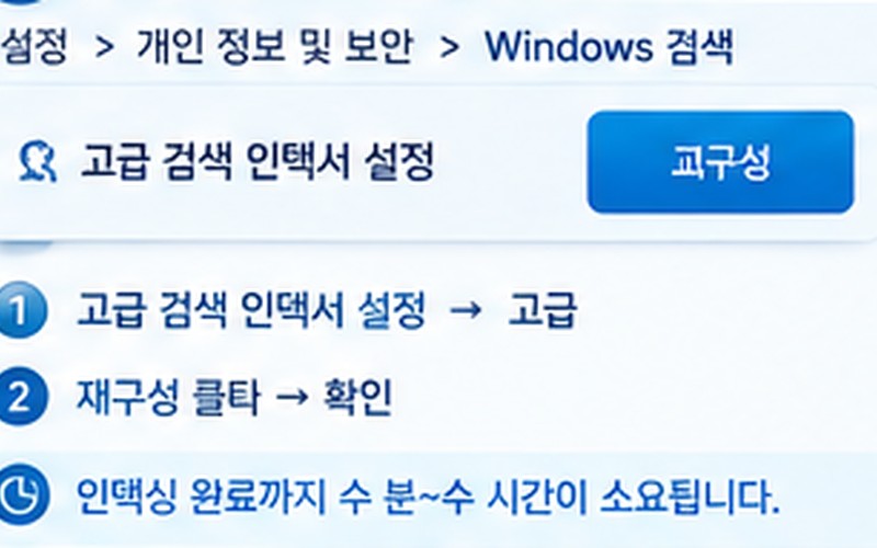 윈도우11 검색창 느림 해결 원인 분석과 증상별 3단계 조치 가이드 -