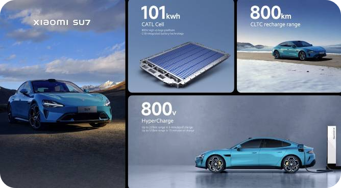 샤오미 첫 전기차 SU7 베터리 출력