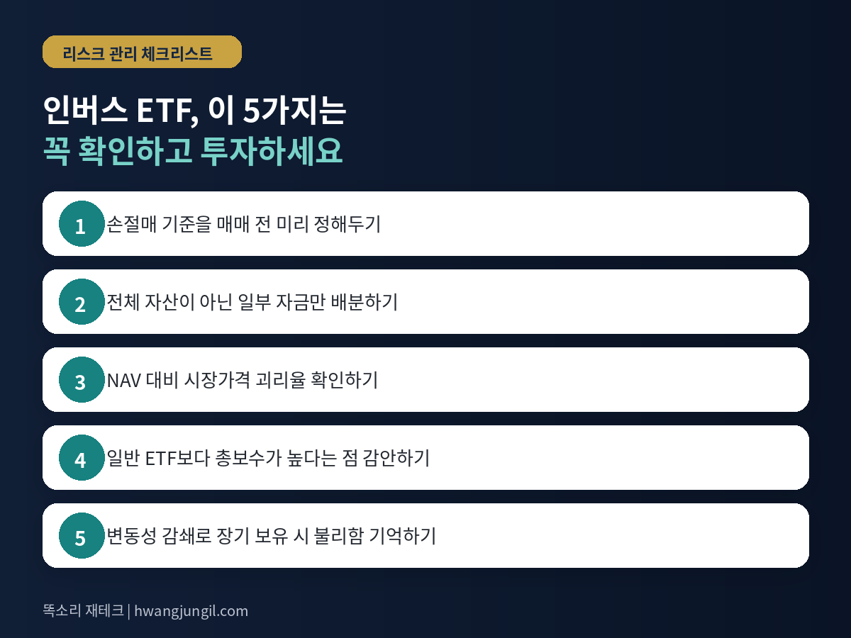인버스 ETF 투자 전 리스크 관리 체크리스트 5가지