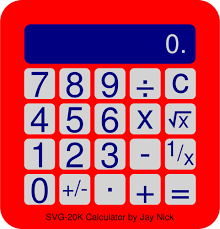 빨간색 계산기 일러스트