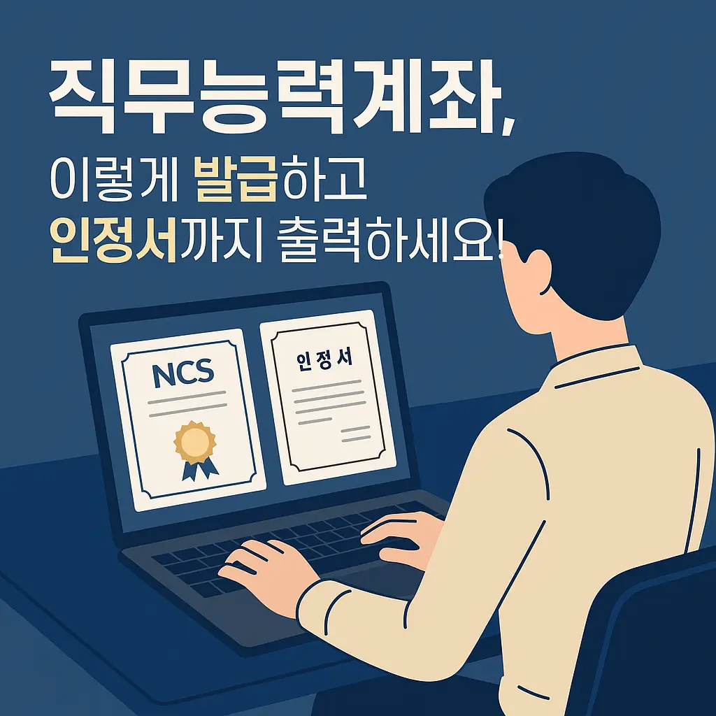 직무능력계좌, 이렇게 발급하고 인정서까지 출력하세요