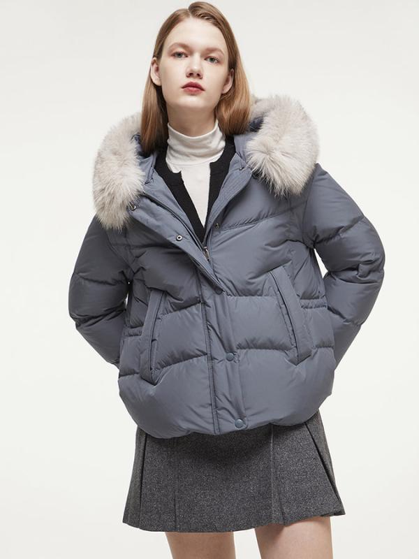 ZOOC 폭스퍼후드 구스다운 숏패딩 Z224PSG187