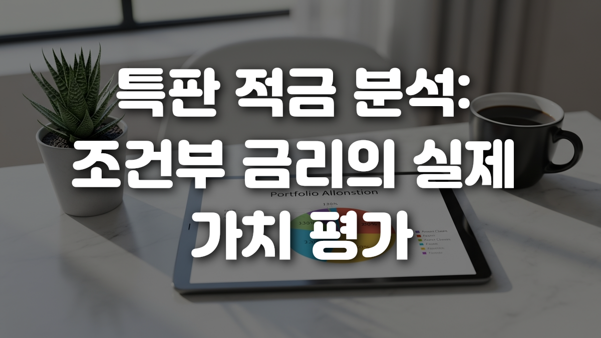 특판 적금 분석 조건부 금리의 실제 가치 평가