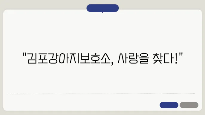김포강아지보호소 언제든지 편안해요