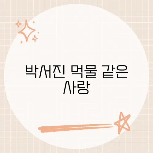 박서진 먹물 같은 사랑, 깊은 감성과 애절한 가사가 어우러진 사랑 노래 리뷰