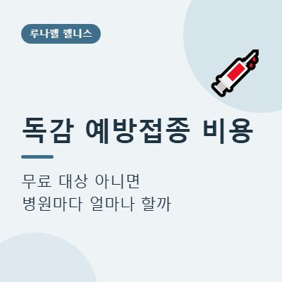 독감 예방접종 비용